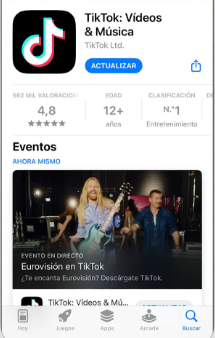 Toca Actualizar y espera a que termine