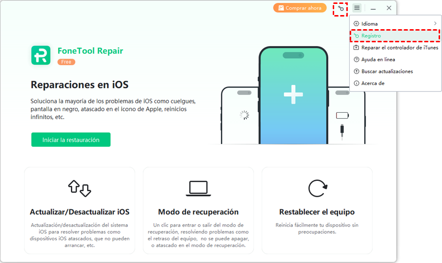 Cómo registrar FoneTool Repair
