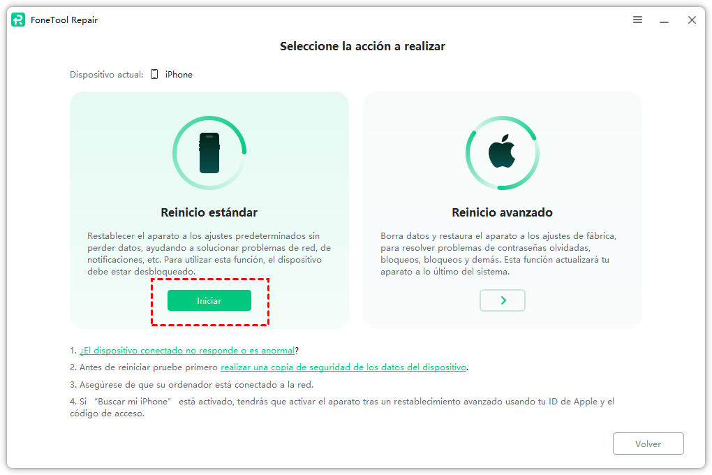RESTABLECER DISPOSITIVO visual data 5