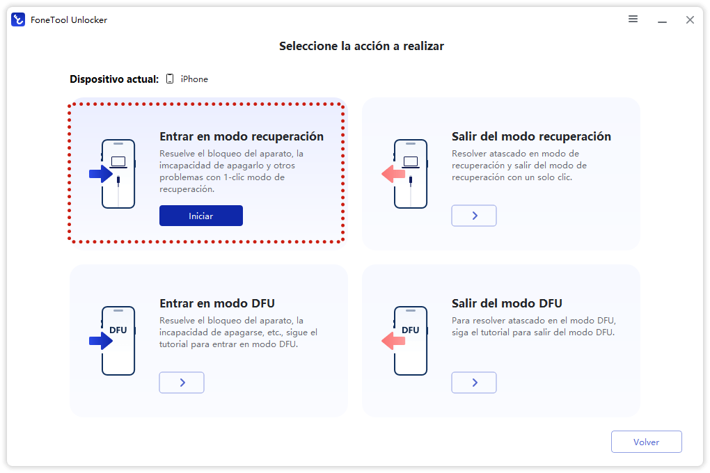 entrar en el Modo de recuperación