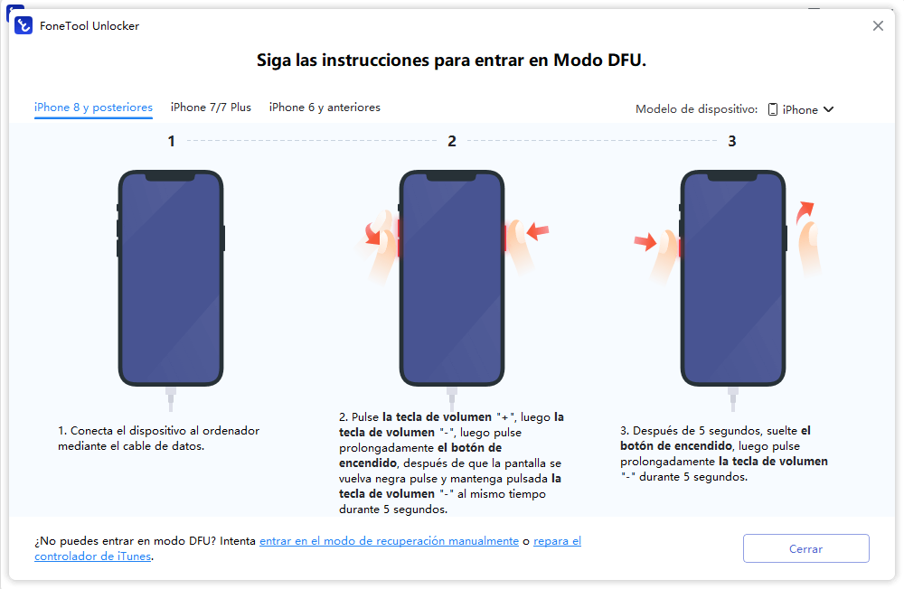sigue los pasos ilustrados en la figura para iniciar el proceso de entrada