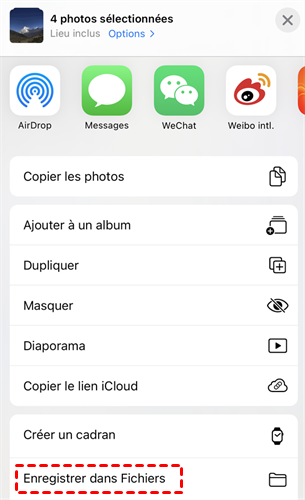 Enregistrer dans Fichiers