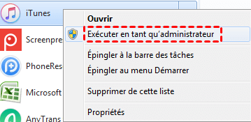 Exécuter en tant qu'administrateur