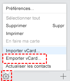 Exporter vCard