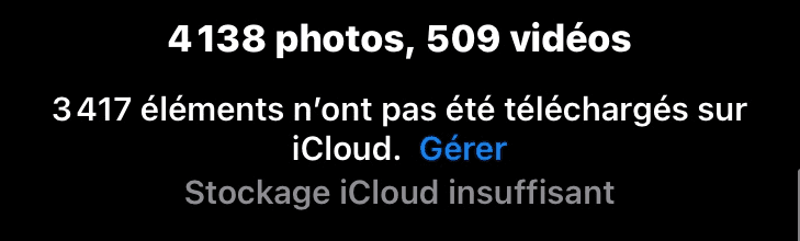 Des photos ne se mettent pas sur iCloud